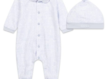 HUGO BOSS - Babygrow & Hat Gift Set - Blue Sale