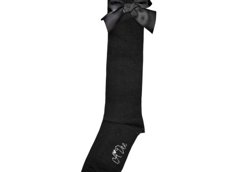 A DEE - Back To School Binky Bow Knee High Socks  - Black Sale