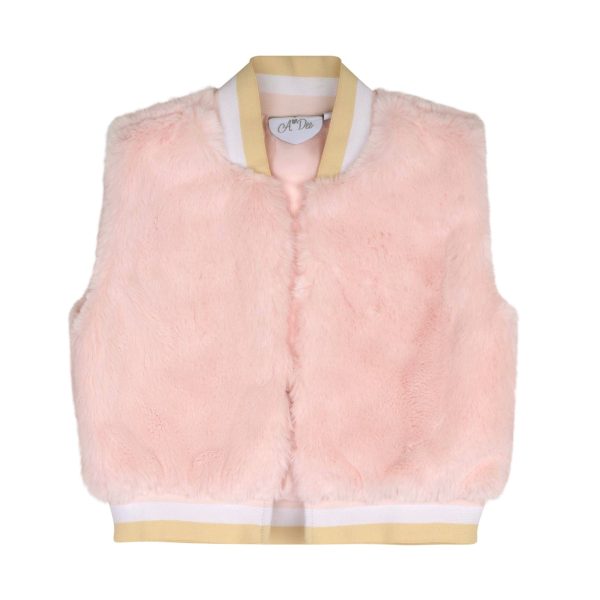 A DEE - Abstract Teddy Sisi Faux Fur Skirt & Gilet Set - Baby Pink Supply