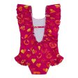 A DEE -  Dori Bold Hearts Print Swimsuit - Hot Pink For Discount