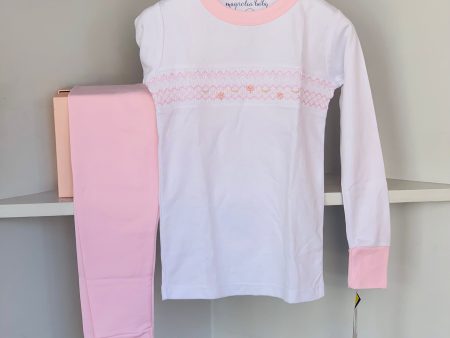 MAGNOLIA BABY - Alice Long Smocked Pyjamas - Pink Online Hot Sale