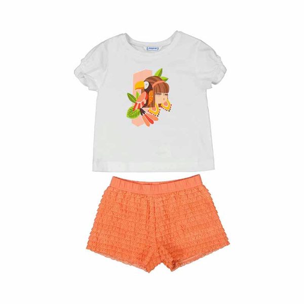 MAYORAL - Parrot Short Set - Tangerine For Discount