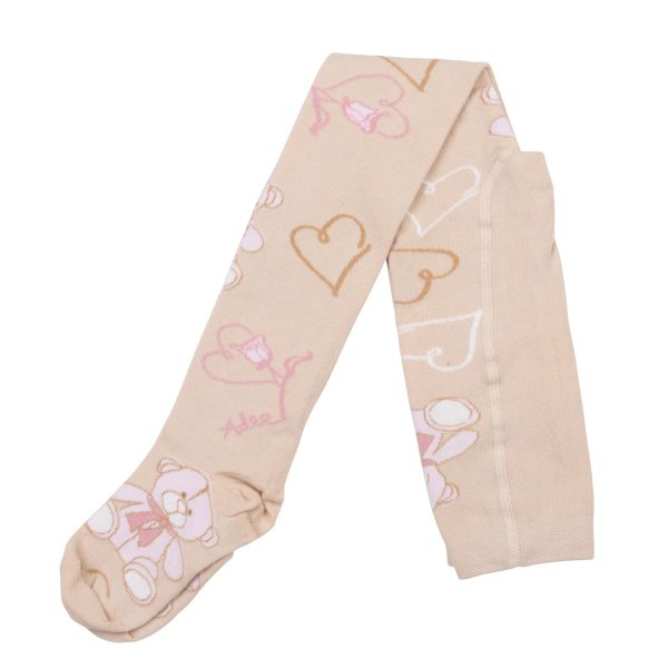 A DEE - Abstract Teddy Serenity Teddy Print Tights - Beige Supply