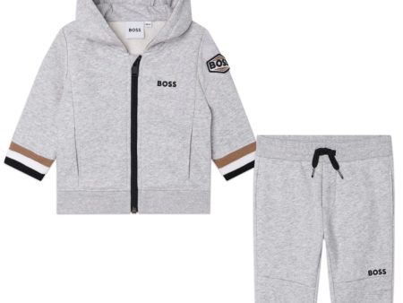 BOSS - Toddler Zip Hoodie Tracksuit  -  Greyo Online Hot Sale