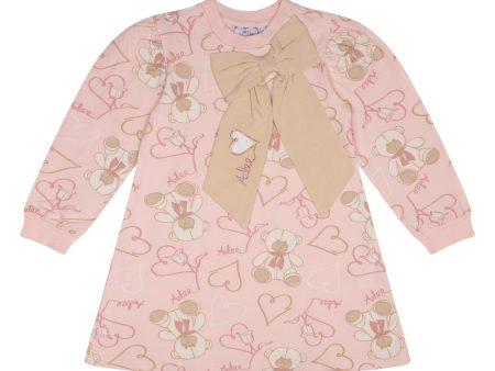 A DEE - Abstract Teddy Sage Teddy Print Sweat Dress - Baby Pink on Sale