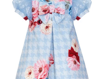 BALLOON CHIC - Dog Tooth Rose Dress - Blue For Cheap