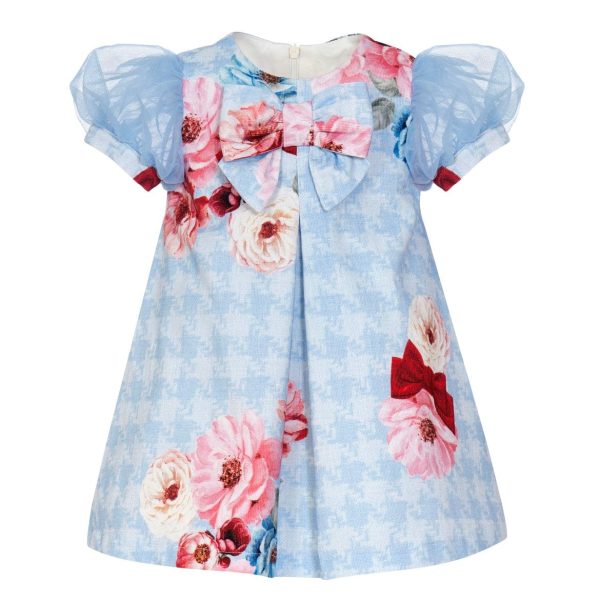 BALLOON CHIC - Dog Tooth Rose Dress - Blue For Cheap