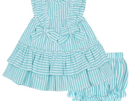 LITTLE A - Kourtney Little Fish Seersucker Dress - Aruba Blue Online