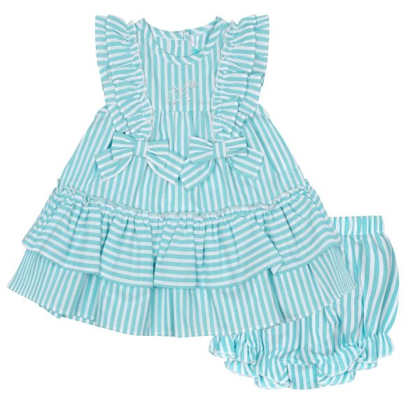 LITTLE A - Kourtney Little Fish Seersucker Dress - Aruba Blue Online