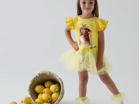 Daga - Sunny Lemons Tulle Jersey Dress - Yellow Online Hot Sale