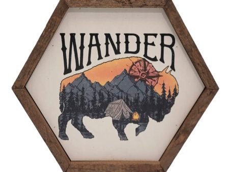 Hexagon Wooden Wander Sign Online