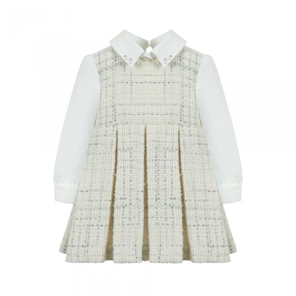 LAPIN HOUSE - Tweed Blouse Dress - Cream Cheap