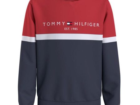 TOMMY HILFIGER - Hooded Essential Colour Blocked Tracksuit - Red For Sale