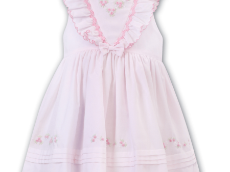 SARAH LOUISE -  Embroidered Sleeve less Flower Detail Dress - Pink Sale