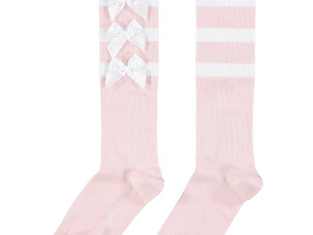 A DEE - Fran Bow Knee High Sock - Pink Supply