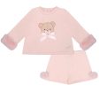 LITTLE A - Bear Hugs Gigi Faux Fur Short Set - Baby Pink For Sale