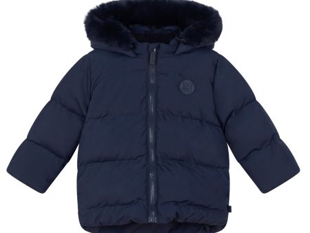 MITCH & SON -  Barry Padded Faux Fur Jacket - Dark Navy Online Hot Sale