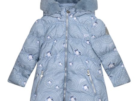 A DEE - A Dee On Ice Polly Diamond Print Jacket - Iced Blue Online now