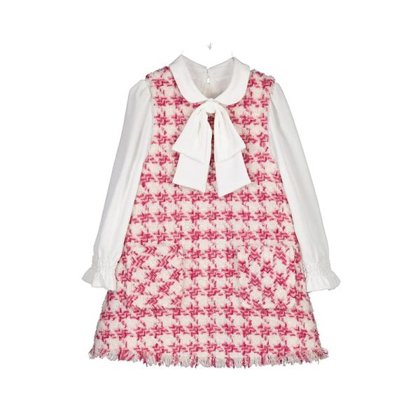 ABEL & LULA - Dogtooth Pinafore - Blackcurrant Fashion