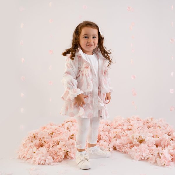 LITTLE A - Abbie Hooded Bunny Print Jacket - Bright White For Cheap