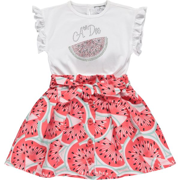 A DEE - Elena Watermelon Mixed Dress - White Hot on Sale