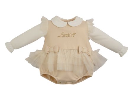 LITTLE A - As Good As Gold Flora Lurex Tulle Romper - Gold Discount