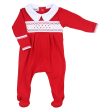 MAGNOLIA BABY - Cora & Cooper Smocked Boys Babygrow- Red For Cheap