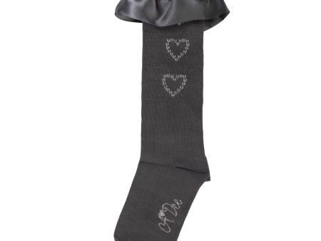 A DEE - Back To School Betty Heart Knee High Socks  - Dark Grey Supply