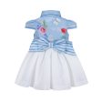 LAPIN HOUSE - Blue Stripe Bow Dress - Blue Cheap