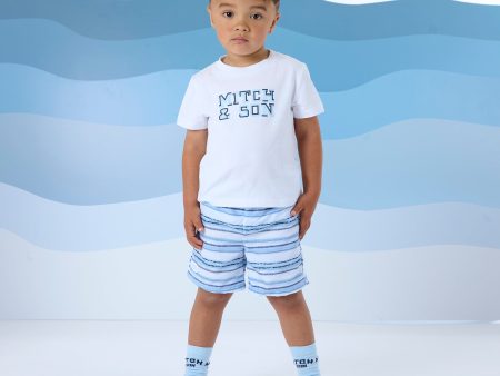 MITCH & SON - Frank Beyond Blue T Shirt & Swim Short Set - Sky Blue Discount