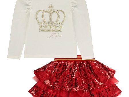 A DEE - A Dee Queen Chloe Sequin Skirt Set - White Online now