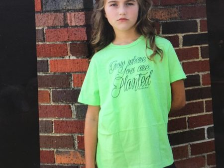 Kids  Grow Where You Are Planted  Lime Green Tee Online