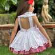 LA AMAPOLA - Strawberry Puffball Dress - White Cheap