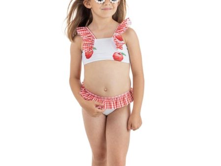 MEIA PATA -  Apples Print Bikini - Red Online Sale