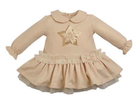 LITTLE A - As Good As Gold Faye Lurex Star Dress - Gold Online Sale