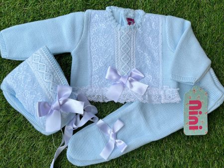 Nini - Three Piece Knit Set  - Blue Fashion