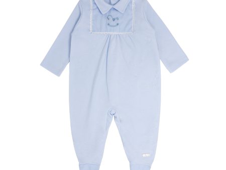 BLUES BABY - Rocking Horse Cotton Babygrow - Blue on Sale