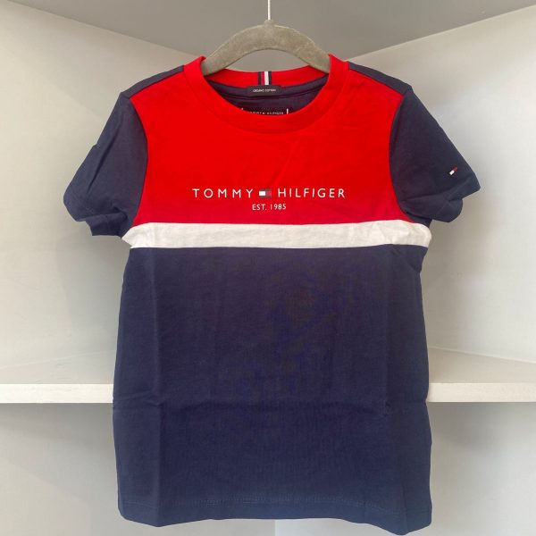 TOMMY HILFIGER - Colour Block Tee - Red Online Hot Sale