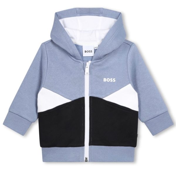 BOSS - Toddler Zip Hoodie Colour Block Tracksuit  -  Blue Sale