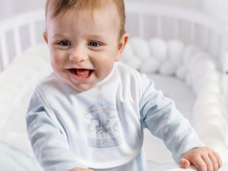 FIRST BABY - Carousel Bib  - Blue Fashion