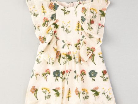 JOSE VARON - Embroidered Flower Dress - White For Discount