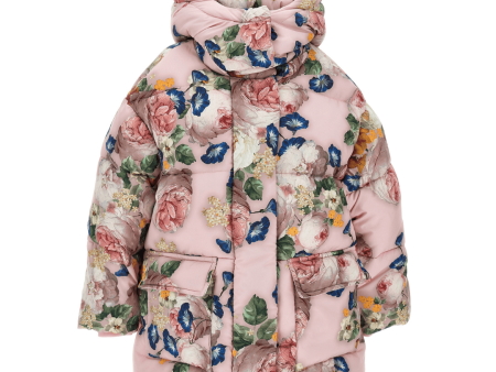 MONNALISA - Roses Puffer Coat - Pink For Cheap