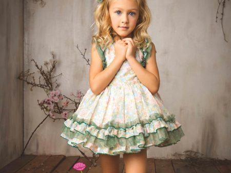 LA AMAPOLA - Garden Puffball Dress - Green Online Hot Sale