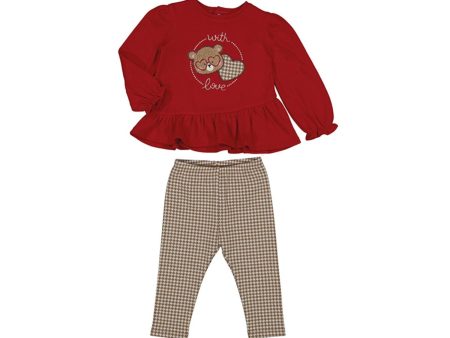 Mayoral - Bear Legging Set - Red Sale