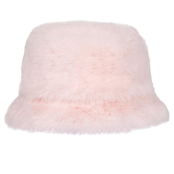 A DEE - Abstract Teddy Sylvia Faux Fur Bucket Hat - Baby Pink Cheap