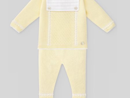 PAZ RODRIGUEZ - Bib Detail Knit Set - Lemon Hot on Sale