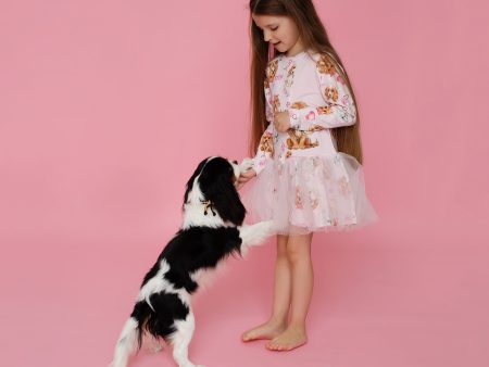 Daga - Lucky Dog Jersey Dress - Pink Online Sale