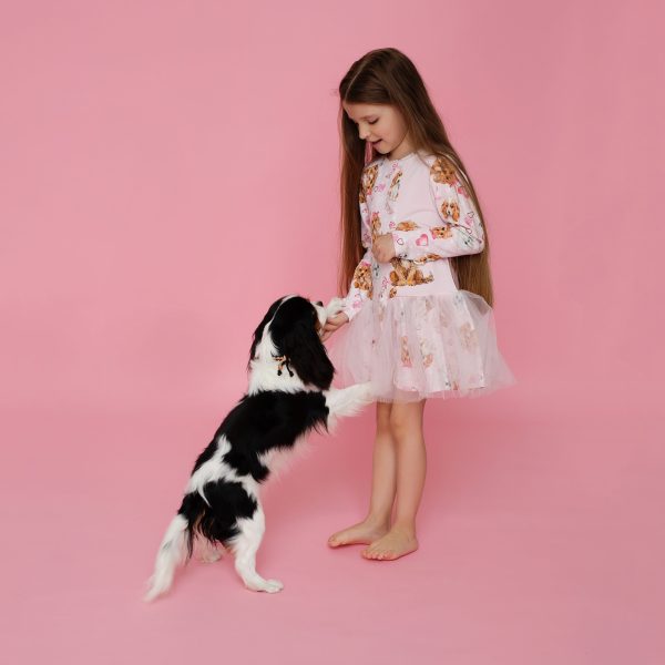 Daga - Lucky Dog Jersey Dress - Pink Online Sale