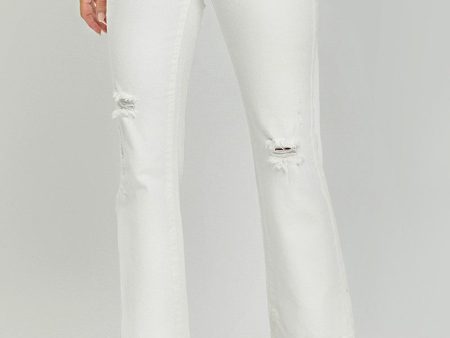 White, Distressed Denim Jeans For Sale