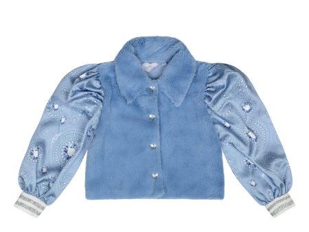 A DEE - A Dee On Ice Piper Faux Fur Diamond Indoor Jacket - Iced Blue Hot on Sale